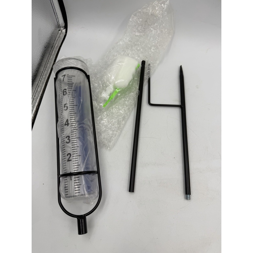 Rain Gauge Outdoor, Best Rated, Large Clear Numbers with Metal Post NIB